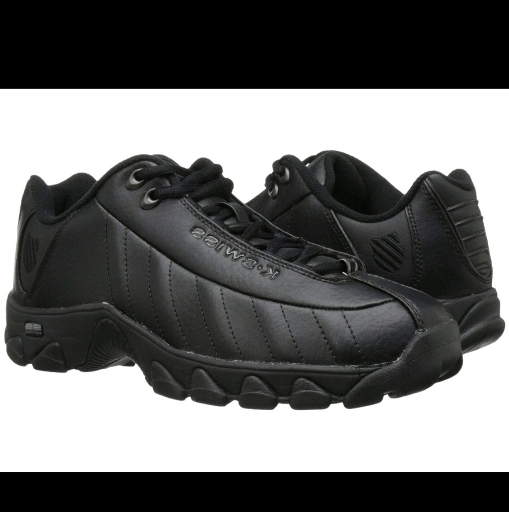 K-Swiss ST329 CMF Men's Leather Shoes Black - ( Regular / Wide)